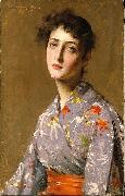 William Merrit Chase Girl in a Japanese Costume oil painting
